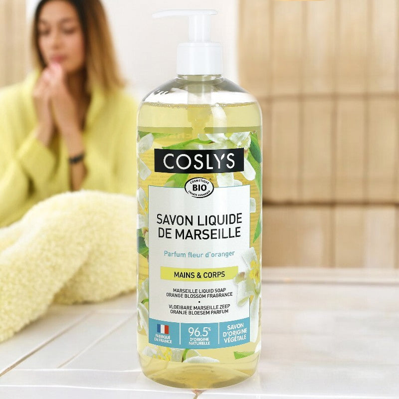 Savon liquide de Marseille BIO fleur d'oranger - 1l - Coslys