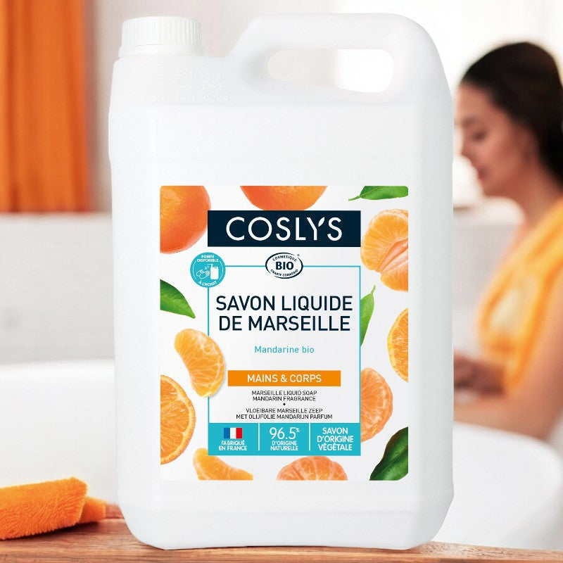 Savon liquide de Marseille BIO olive & mandarine - 5l - Coslys