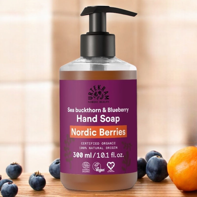 Savon liquide mains réparateur BIO baies nordiques - 380ml - Urtekram