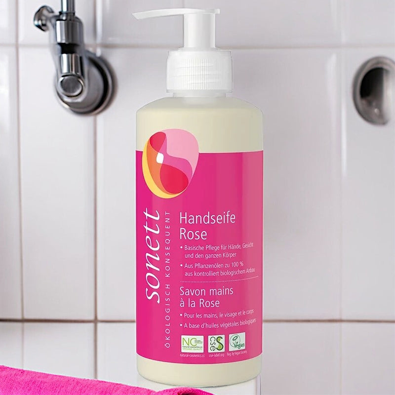 Savon liquide mains, visage & corps rose ECO - 300ml - Sonett