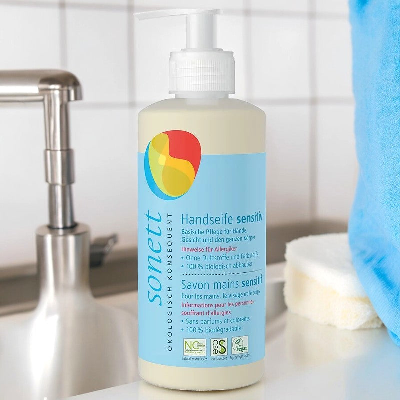 Savon liquide mains, visage & corps sensitif sans parfum ECO - 300ml Sonett