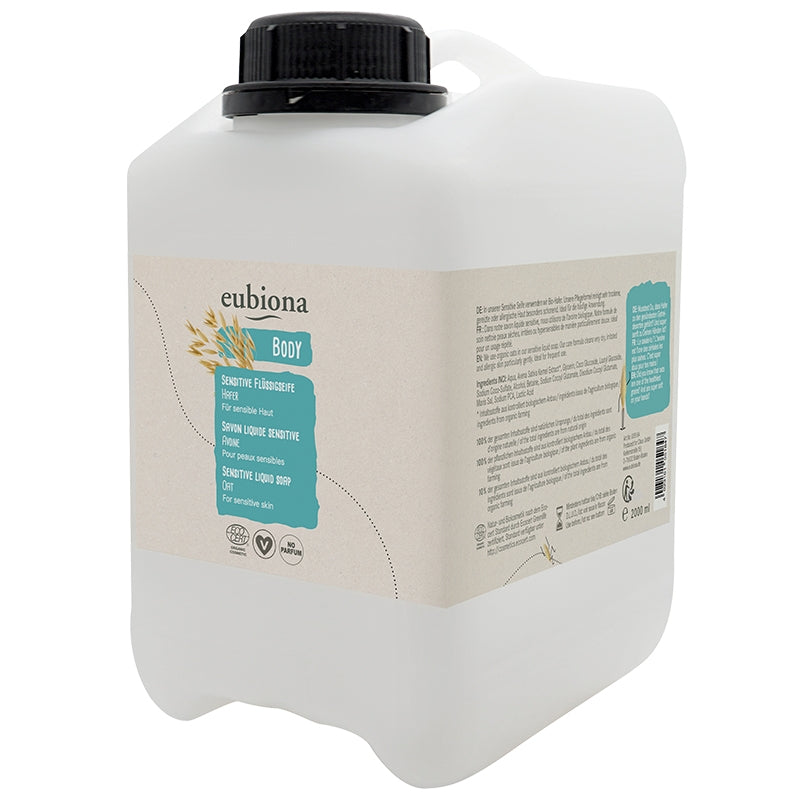 Flüssige Bio-Handseife für empfindliche Haut mit Hafer – 2 l – Eubiona
