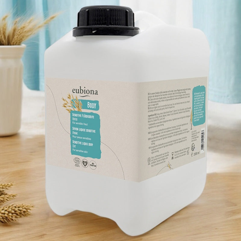 Flüssige Bio-Handseife für empfindliche Haut mit Hafer – 2 l – Eubiona