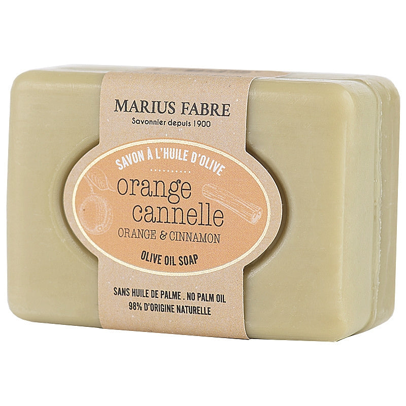 Savonnette huile d olive ecorce d orange cannelle 100 g marius fabre