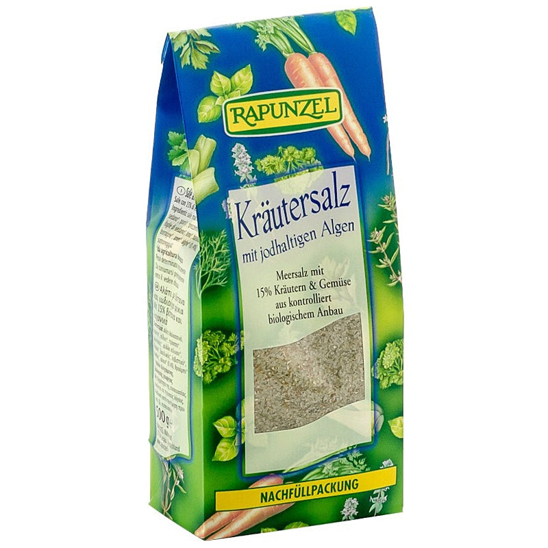 Jodiertes Kräutersalz mit 15 % Bio-Kräutern und -Gemüse – 500 g – Rapunzel
