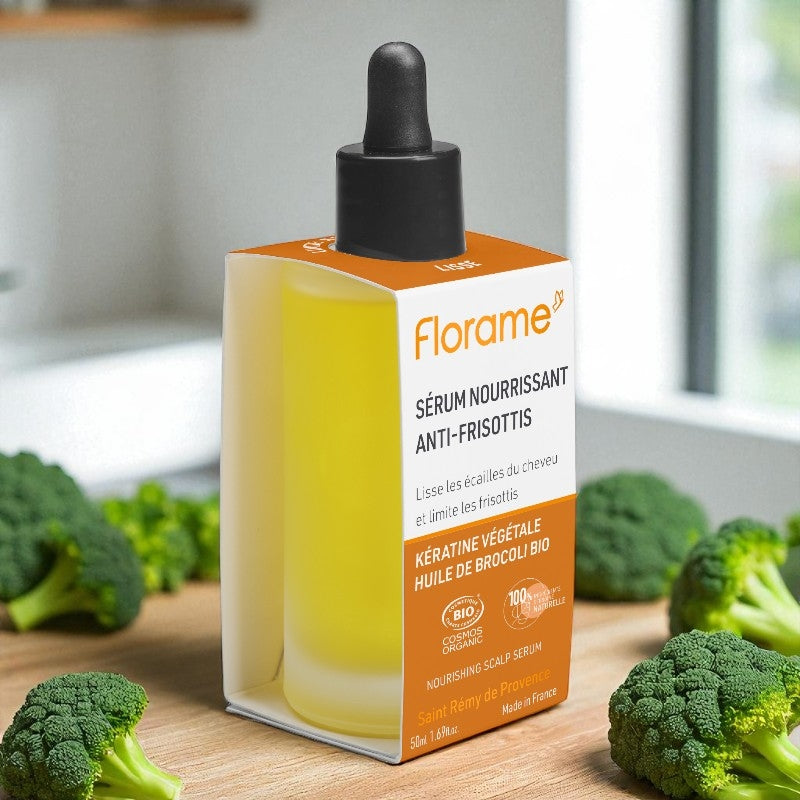 Sérum nourrissant anti-frisottis BIO kératine & brocoli - 50ml - Florame