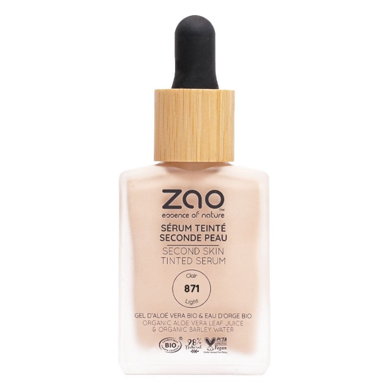 Second Skin Getöntes Serum Nr. 871 Light Organic - 30ml - Zao