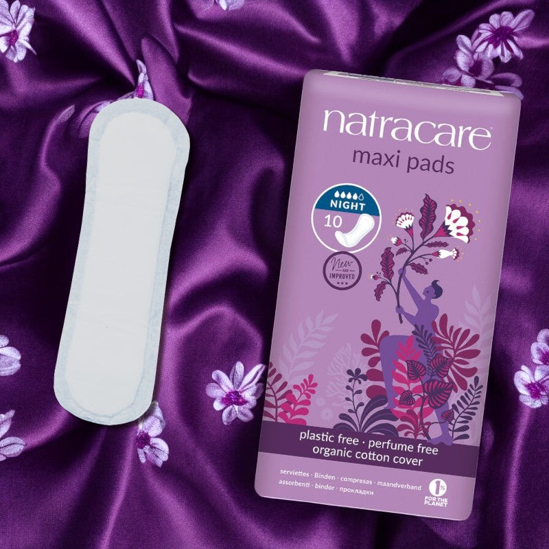 Serviettes hygiéniques longues de nuit BIO flux fort - 10 pcs - Natracare