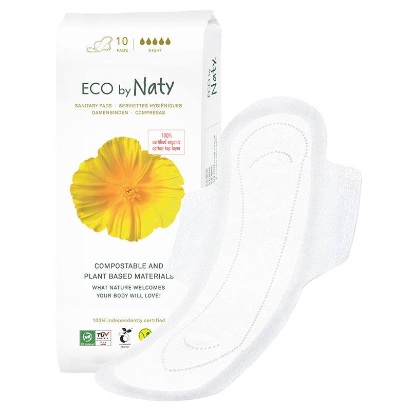 Night ECO Damenbinden, sehr starke Blutung - 10 Stück - Naty