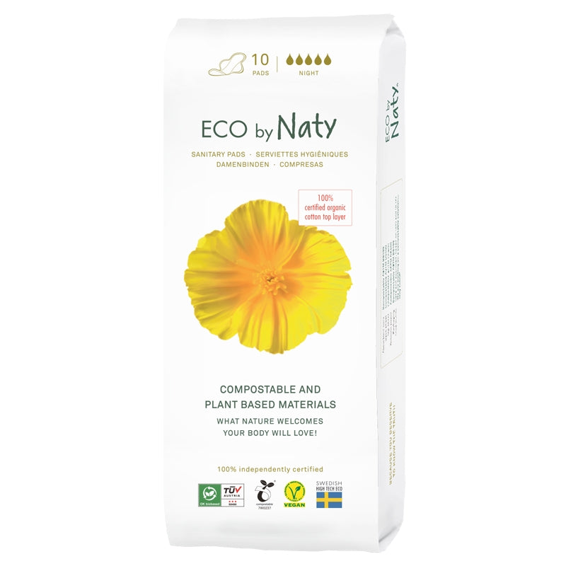 Night ECO Damenbinden, sehr starke Blutung - 10 Stück - Naty