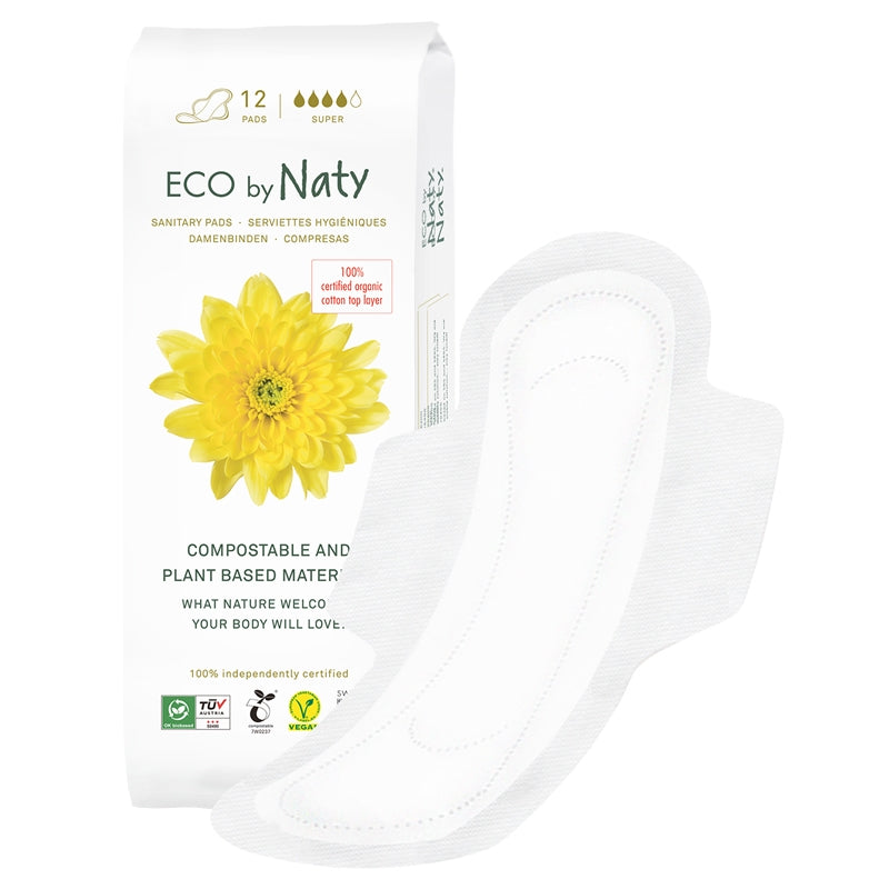 Super ECO Damenbinden für starke Blutungen – 12er-Pack – Naty