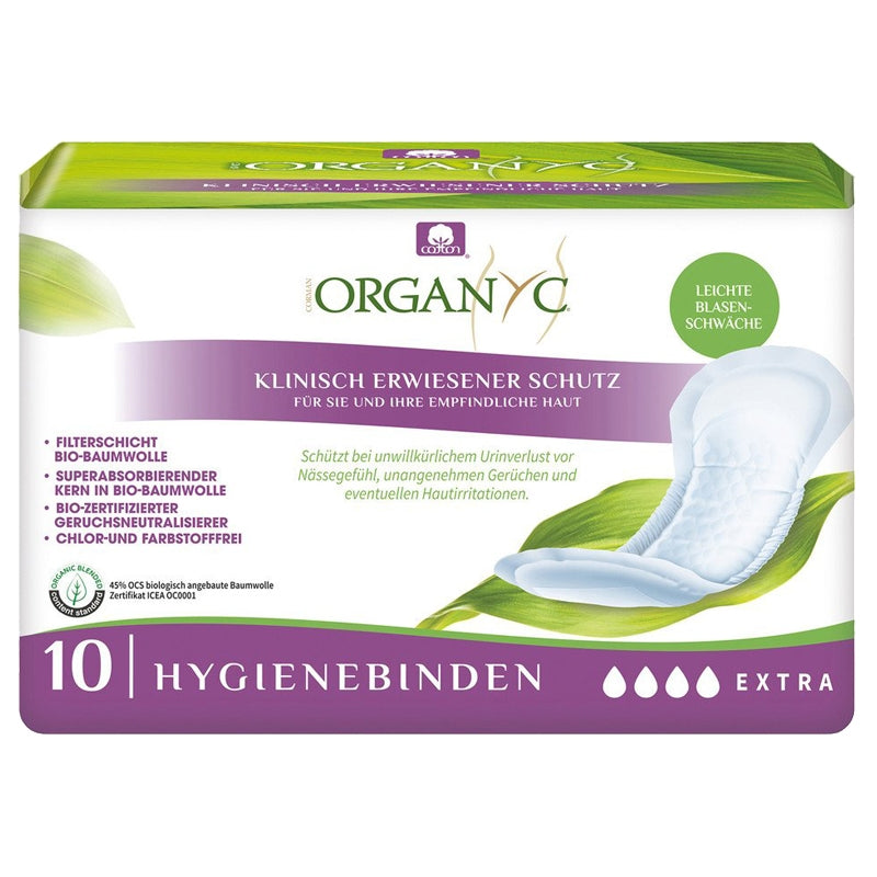 Serviettes pour incontinence Extra ECO fuites fortes - 10 pièces - Organyc
