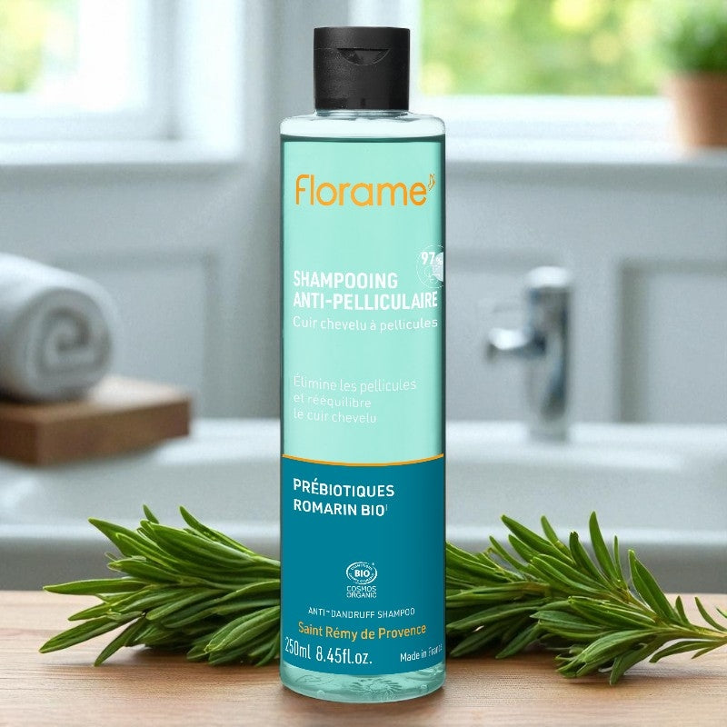 Florame Bio-Anti-Schuppen-Shampoo mit Präbiotika und Rosmarin – 250 ml