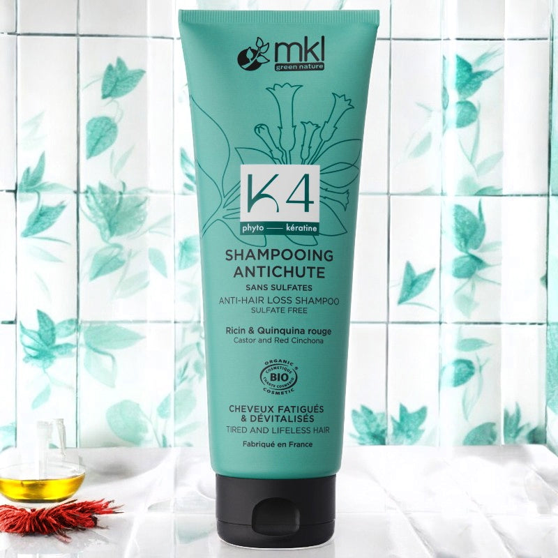 Bio-Shampoo gegen Haarausfall mit Rizinusöl und rotem Chinin – 250 ml – MKL Green Nature