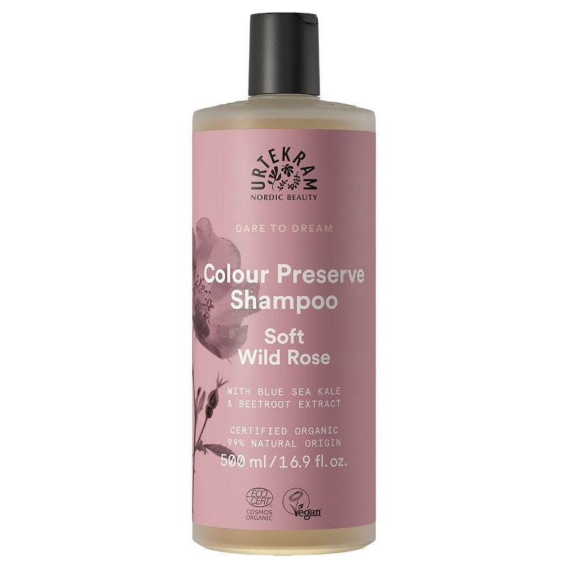 Shampooing cheveux colorés BIO rose - 500ml - Urtekram