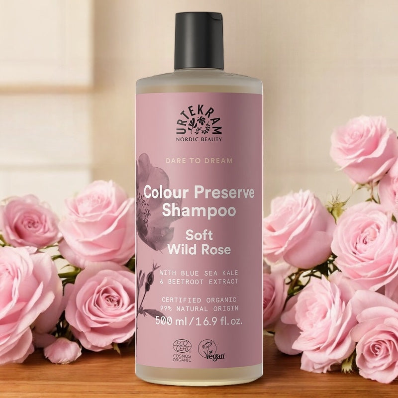 Shampooing cheveux colorés BIO rose - 500ml - Urtekram