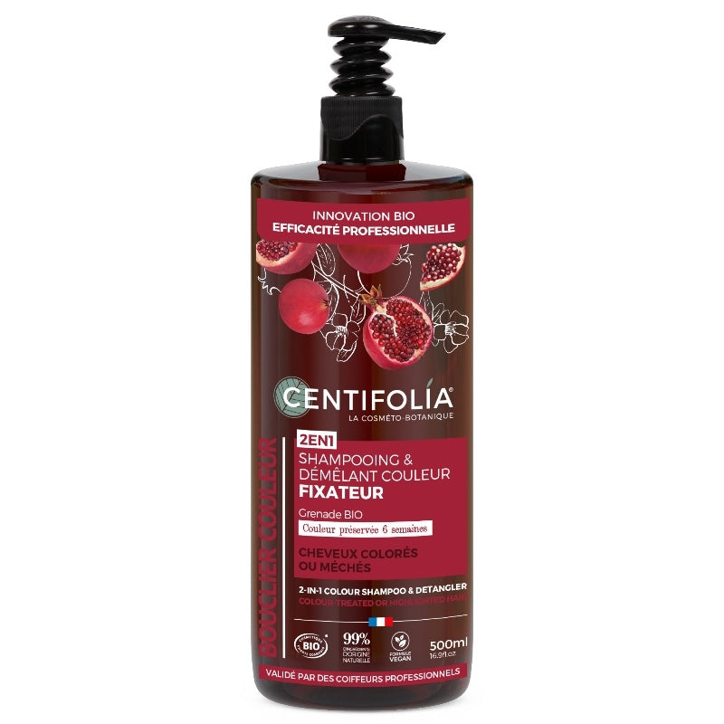 Shampooing & démêlant couleur BIO grenade - 500ml - Centifolia