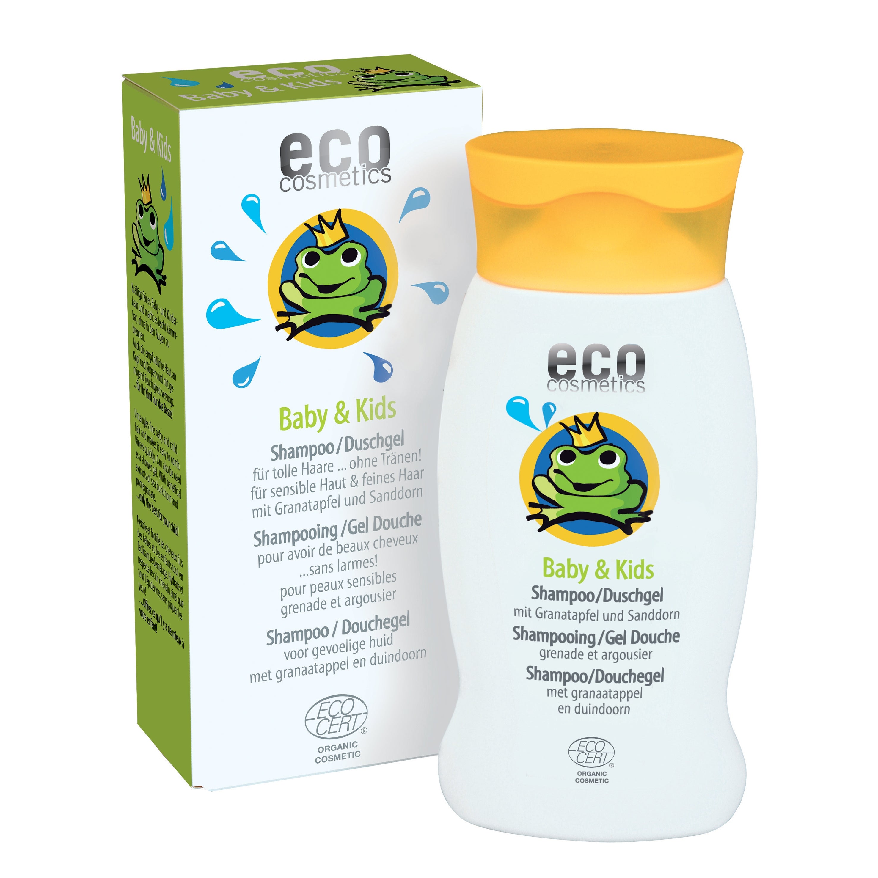 Bio-Granatapfel-Shampoo und Duschgel für Babys und Kinder – 200 ml – Eco Cosmetics