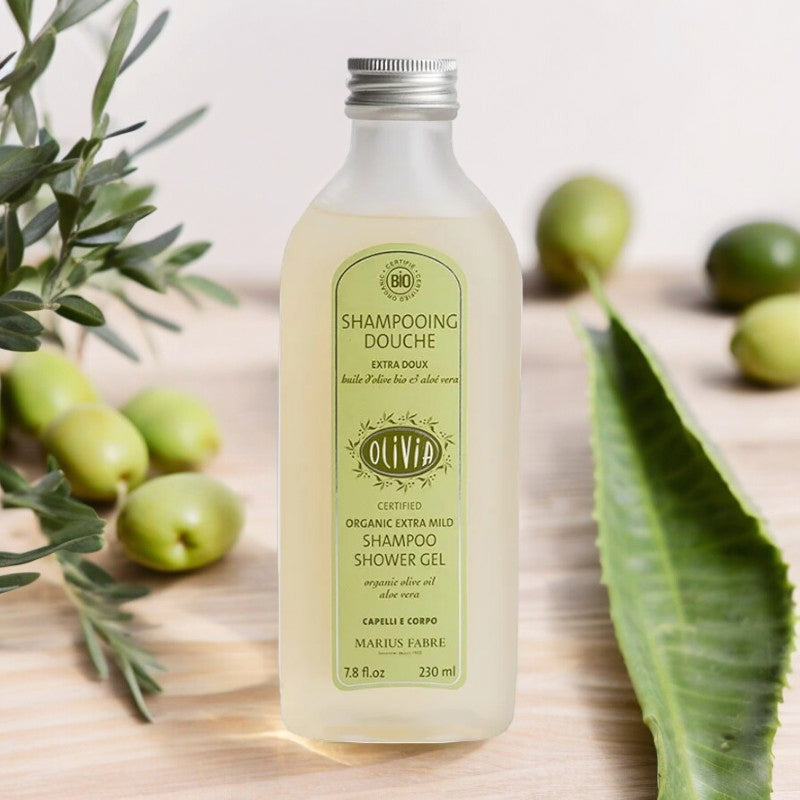 Besonders mildes Bio-Shampoo und Duschgel mit Olive und Aloe Vera – 230 ml – Marius Fabre