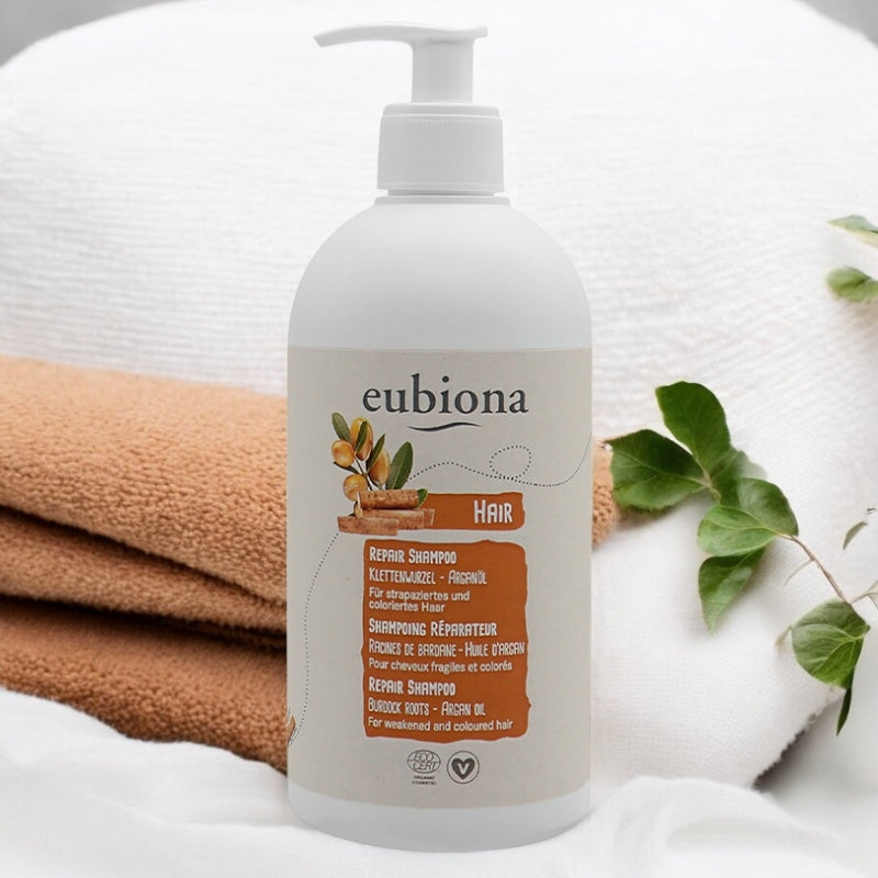 Bio-Reparatur-Shampoo mit Klettenwurzel und Arganöl – 500 ml – Eubiona