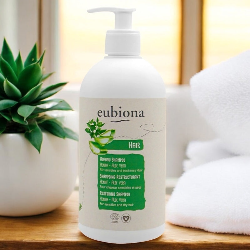Bio-Restrukturierungsshampoo mit Henna und Aloe Vera – 500 ml – Eubiona