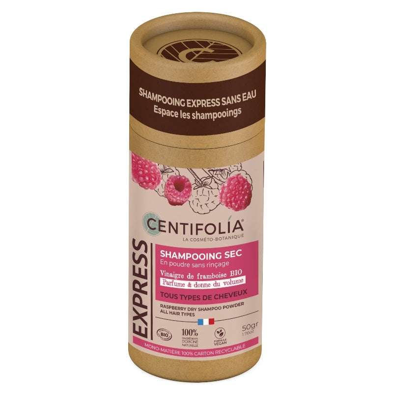 Shampooing sec en poudre sans rinçage BIO framboise - 50g - Centifolia