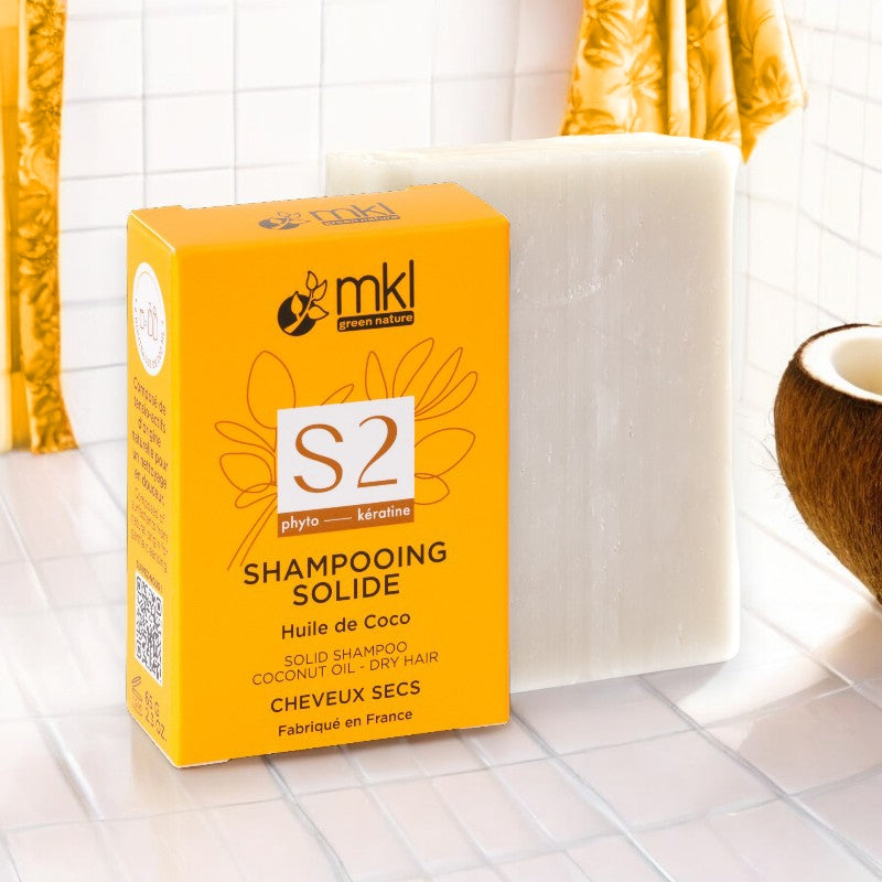 Shampooing solide cheveux secs naturel coco - 65g - MKL Green Nature