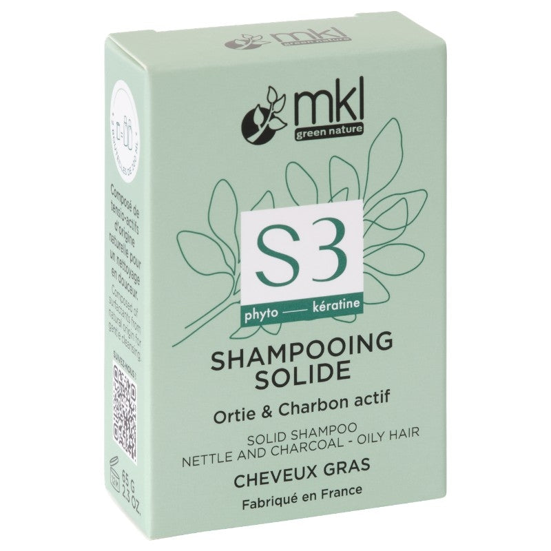 Natürliches, reinigendes Festshampoo mit Aktivkohle – 65 g – MKL Green Nature