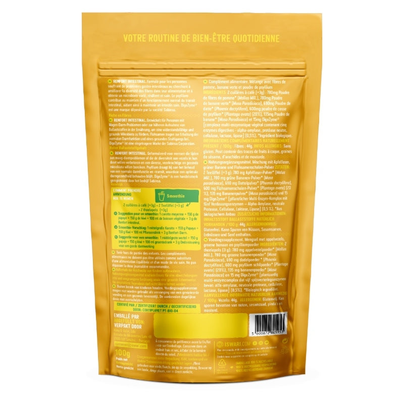 Bio-Flohsamen-Bananen-Booster-Smoothie – 100 g – Iswari