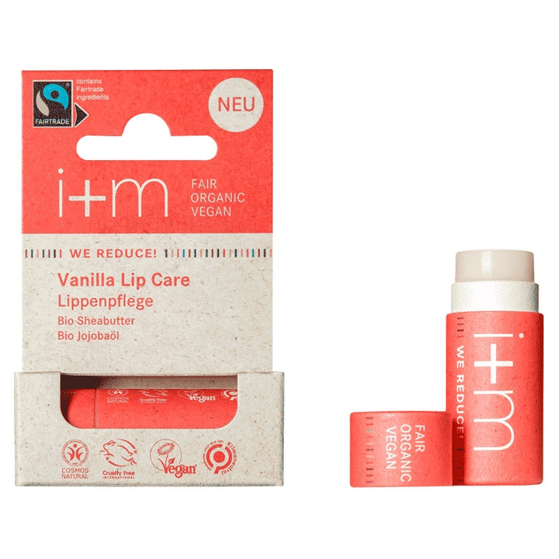 Natürlicher Lippenbalsam mit Vanille, Sheabutter und Jojobaöl – 5 g – i+m