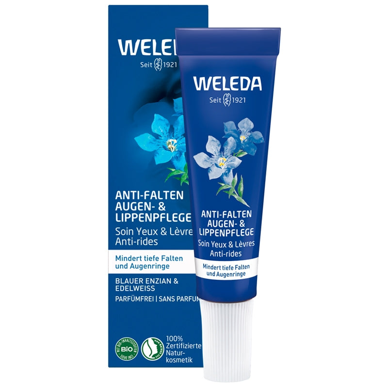 Weleda Bio-Anti-Falten-Augen- und Lippenpflege mit Blauem Enzian und Edelweiß – 10 ml