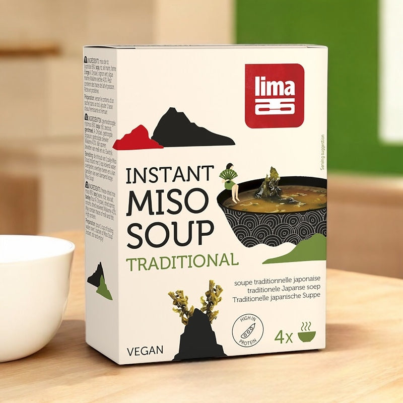 Traditionelle japanische Suppe mit Miso und Bio-Algen – 4 x 10 g – Lima