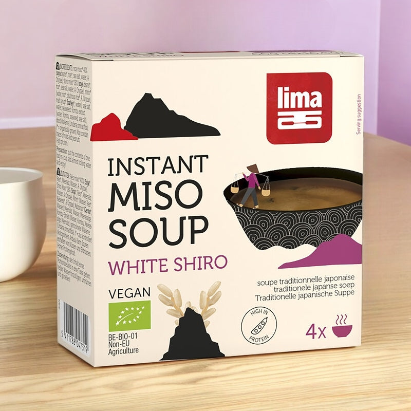 Traditionelle japanische Suppe mit Bio-Weißmiso – 4 x 16,5 g – Lima