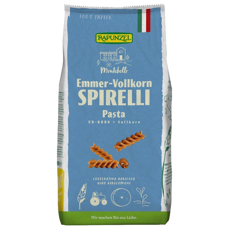 Spirelli au blé amidonnier complet BIO - 500g - Rapunzel