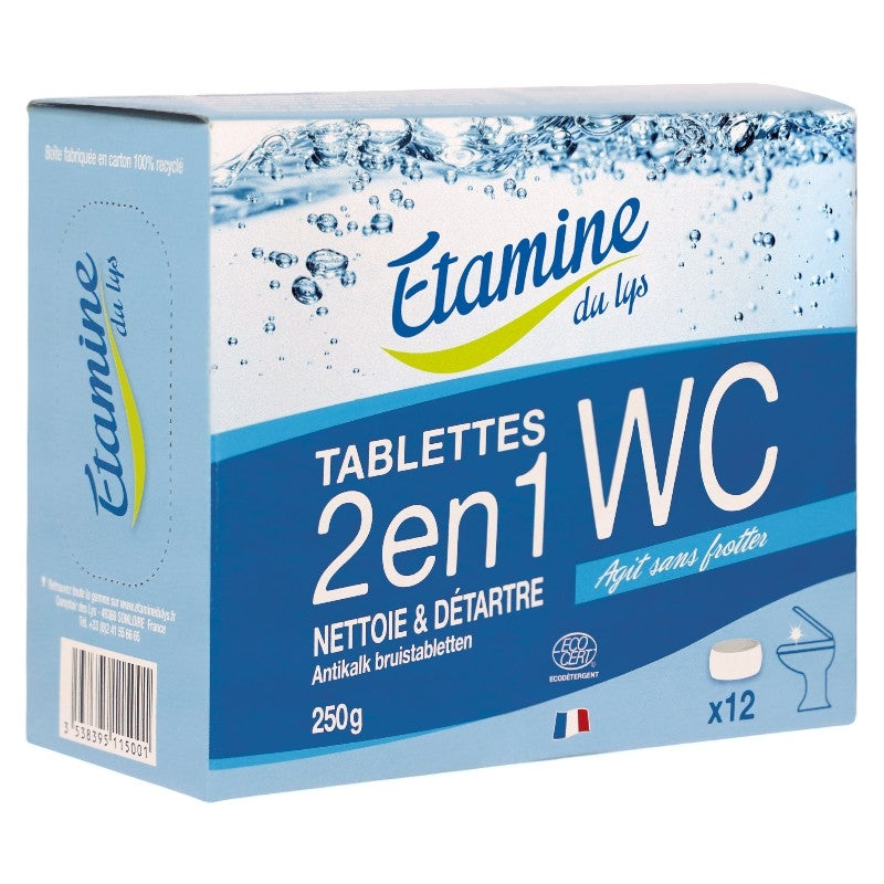 Tablettes WC 2 en 1 écologique sans parfum - 12 pièces - Etamine du Lys