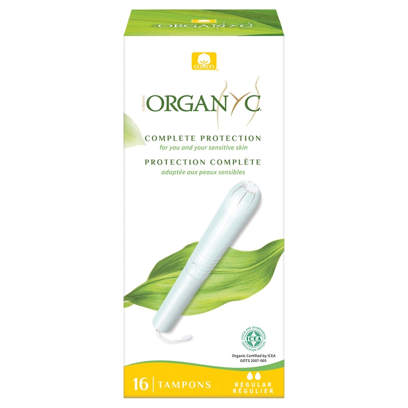 Tampons regular avec applicateur BIO flux léger-moyen - 16 pièces - Organyc