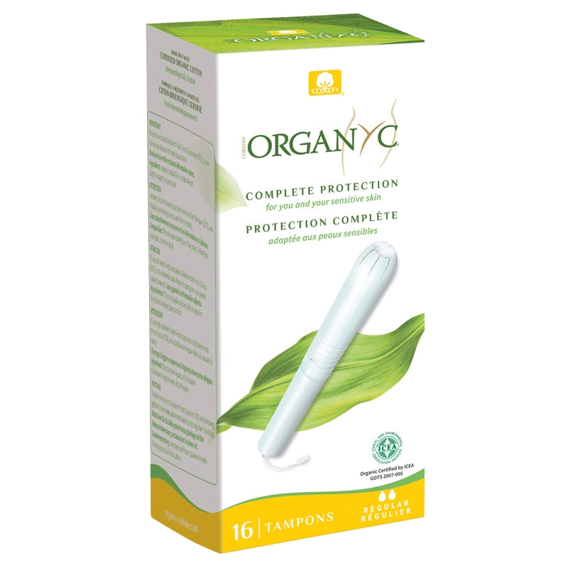 Tampons regular avec applicateur BIO flux léger-moyen - 16 pièces - Organyc