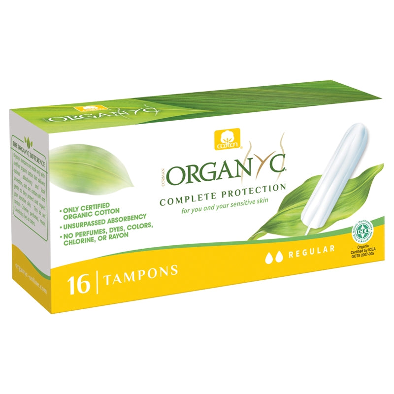 Tampons regular sans applicateur BIO flux léger-moyen - 16 pièces - Organyc