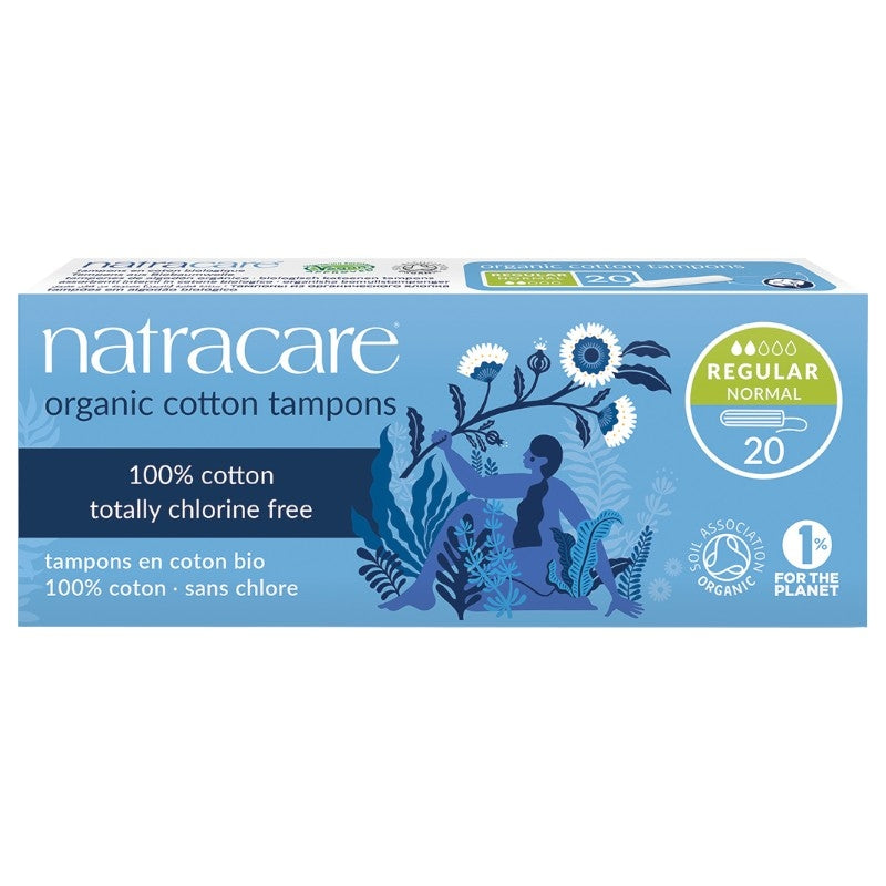 Tampons regular sans applicateur BIO flux léger-moyen - 20 pcs - Natracare