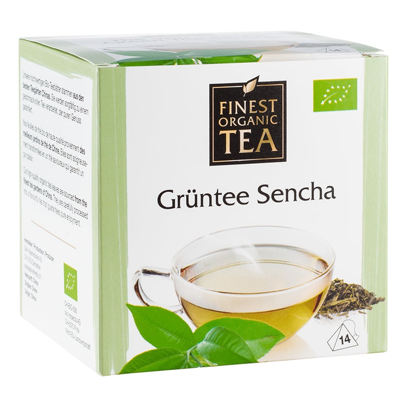 Bio-Sencha-Grüntee – 14 Teebeutel – Schweizer Alpenkräuter