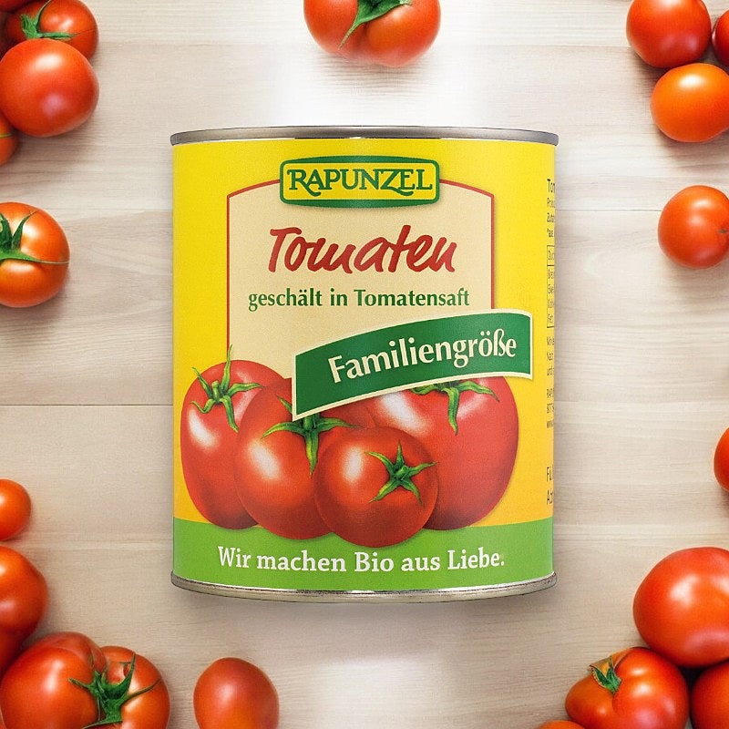 Bio-Tomaten, geschält, in der Dose – 800 g – Rapunzel
