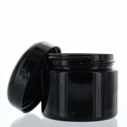 Pot en verre noir 50ml avec couvercle à vis - Aromadis