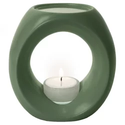Teelicht-Duftlampe Waldgrün matt für ätherische Öle - Primavera