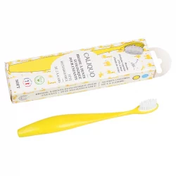 Kinder Zahnbürste mit auswechselbarem Bürstenkopf Gelb Soft Nylon - Caliquo