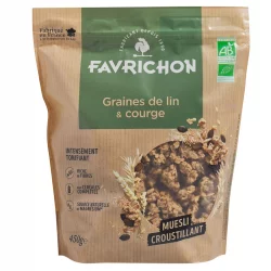 Müesli croustillant graines de lin & courges BIO - 450g - Favrichon