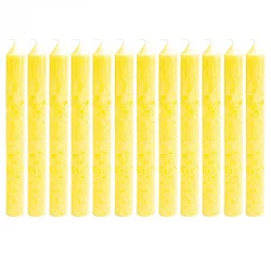 12 Bougies chandeliers jaunes claires en stéarine BIO 2 x 20 cm - Blue