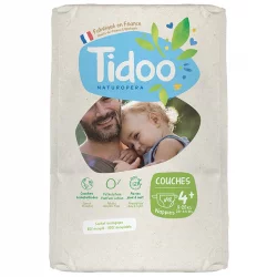Couches jetables écologiques Taille 4+ L+ 9-20 kg - 48 pièces - Tidoo