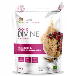Petit déjeuner Avoine Divine framboise & cacahuète BIO - 360g - Iswari