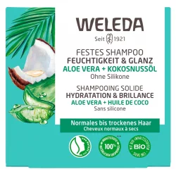 Shampoing solide hydratation & brillance BIO aloe vera - 50g - Weleda