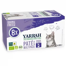 Multi Pack pâtés pour chat poulet & dinde BIO - 8x100g - Yarrah